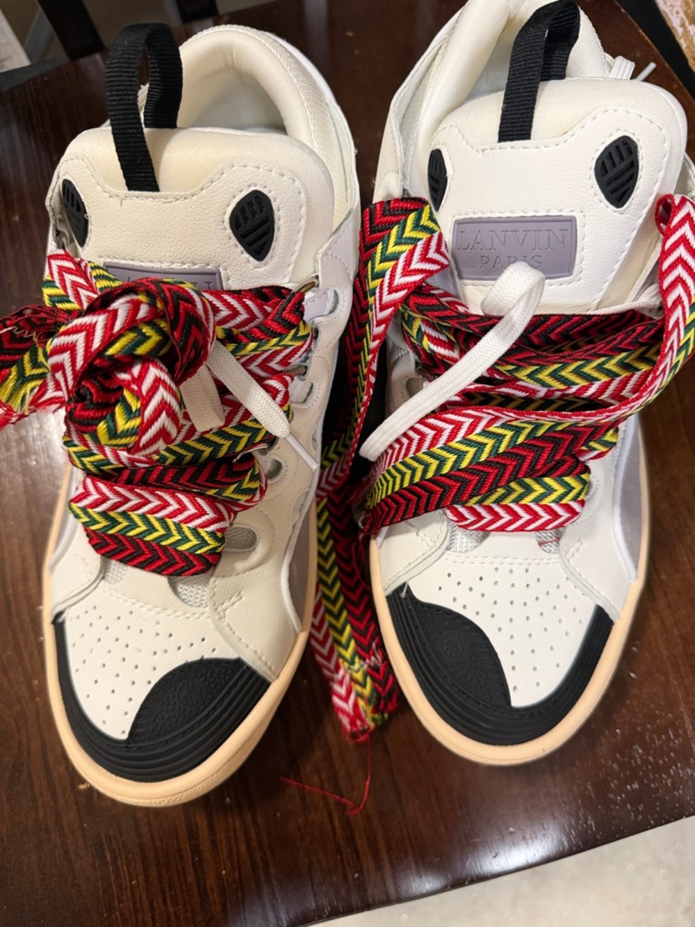 Lanvin Men’s Sneakers with Red and Green Laces size 42 US Size 9 - Picture 13 of 15
